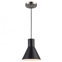 Trans Globe PND-2202 BK-BN - 1LT PENDANT-FLARED SHADE-BK-BN